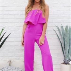 Fuchsia jumpsuit strapless